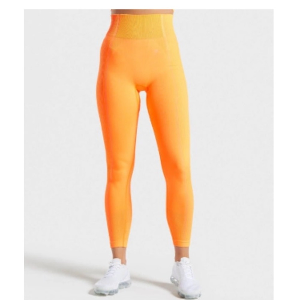 Gymshark ultraseamless orange bra and leggings set
